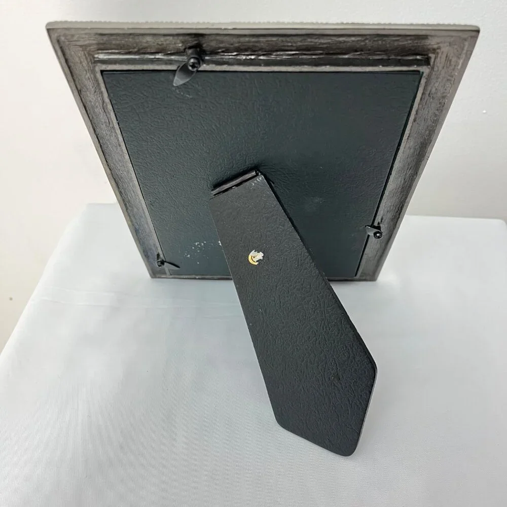 Vintage‎ Gun Metal Picture Frame With Purple & Clear Gem Accents For 4x6 Photos